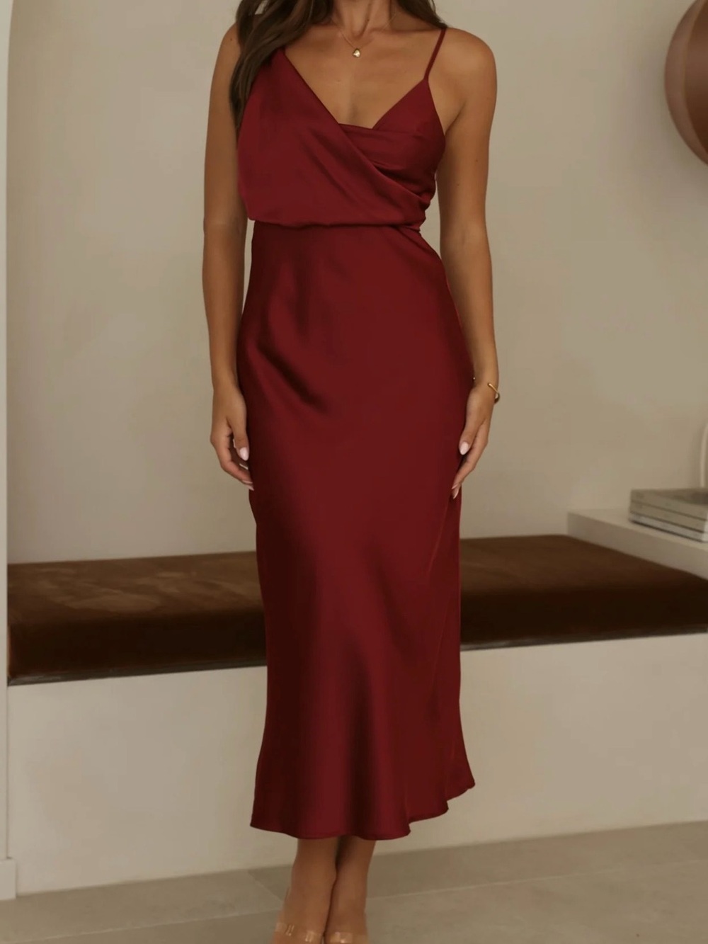 Billy J Aubrey Satin Maxi Dress